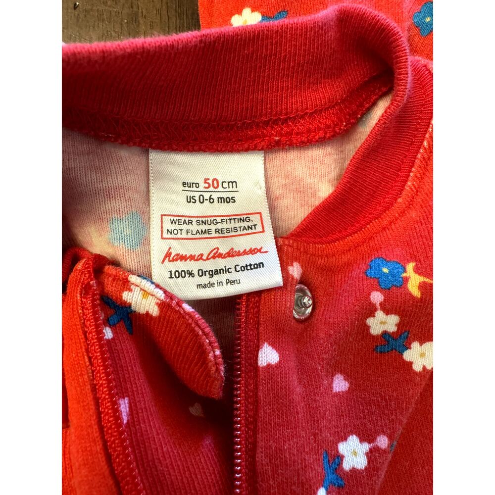 Hanna andersson floral zip up pajamas baby 0-6 months - Picture 3 of 3